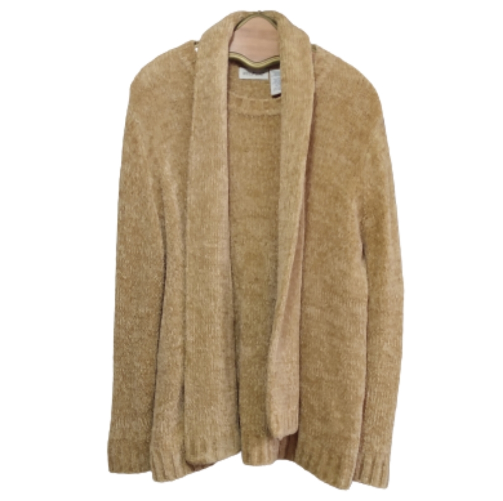 White Stag Tan Fuzzy Chunky Warm Sweater XL